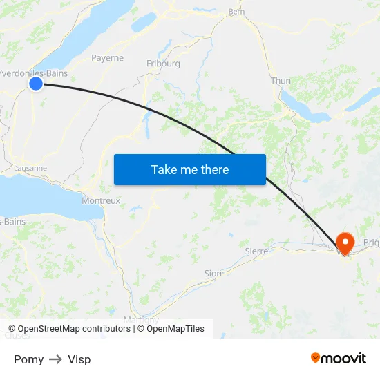 Pomy to Visp map