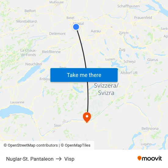 Nuglar-St. Pantaleon to Visp map