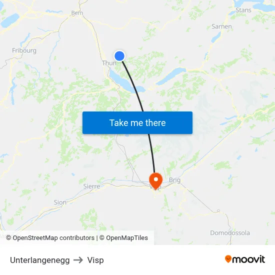 Unterlangenegg to Visp map