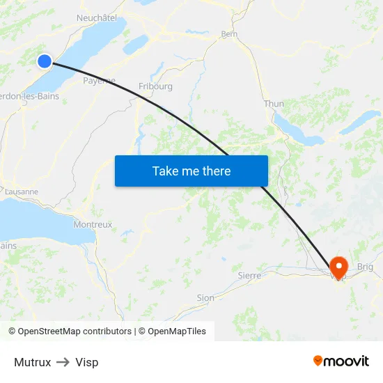 Mutrux to Visp map