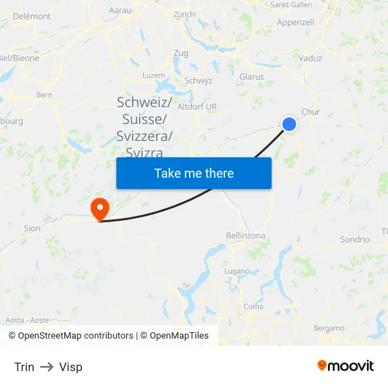 Trin to Visp map