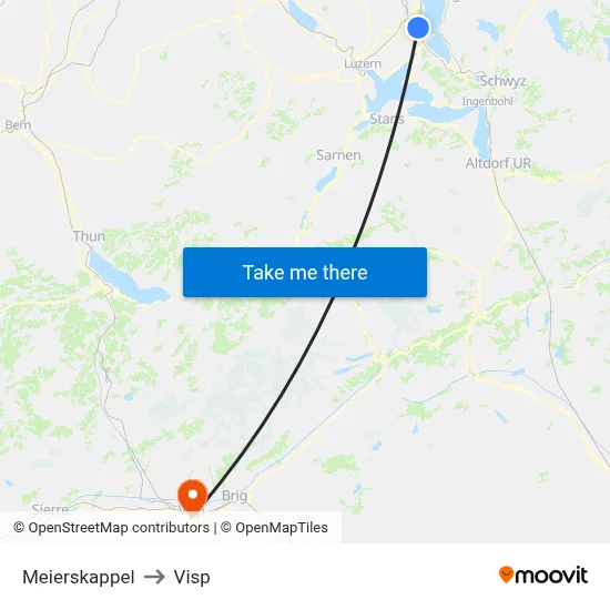 Meierskappel to Visp map