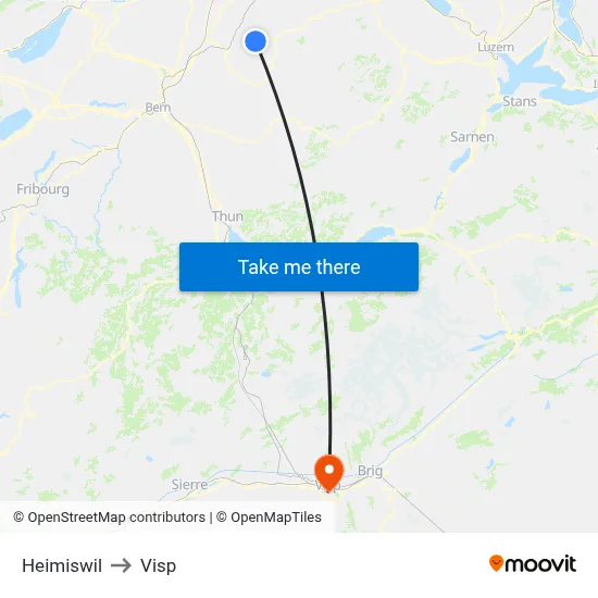 Heimiswil to Visp map