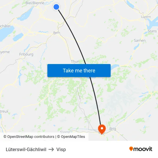 Lüterswil-Gächliwil to Visp map