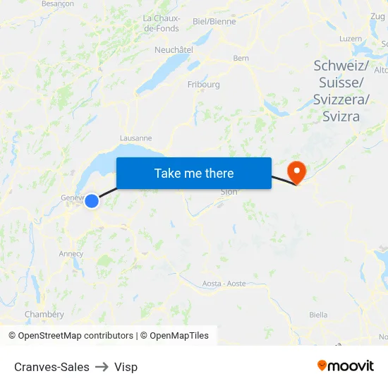 Cranves-Sales to Visp map