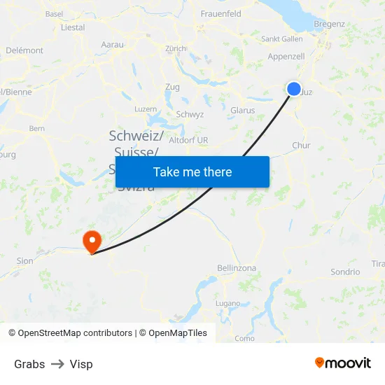 Grabs to Visp map