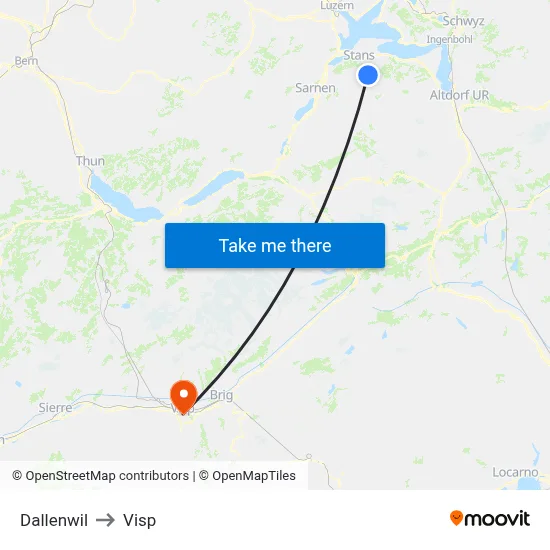 Dallenwil to Visp map