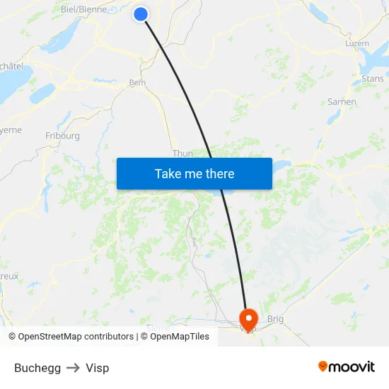 Buchegg to Visp map