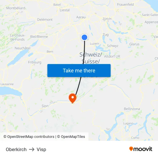 Oberkirch to Visp map