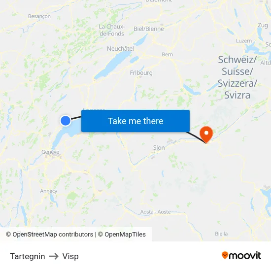 Tartegnin to Visp map