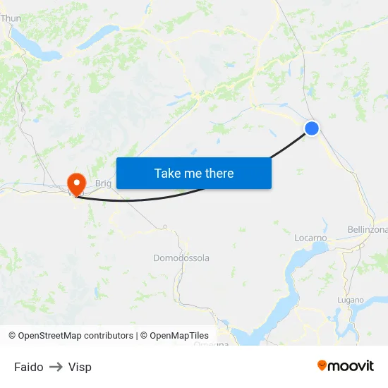Faido to Visp map