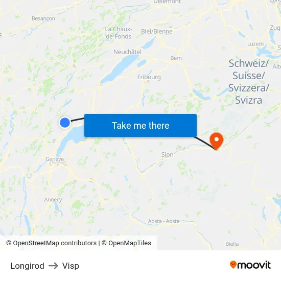 Longirod to Visp map