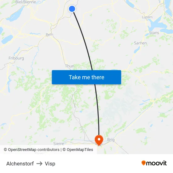 Alchenstorf to Visp map
