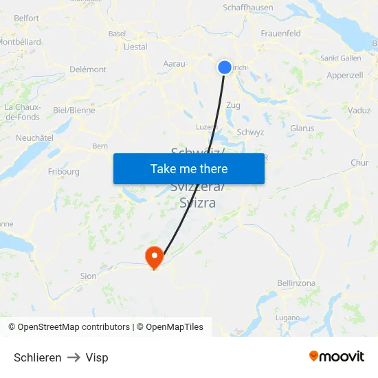 Schlieren to Visp map