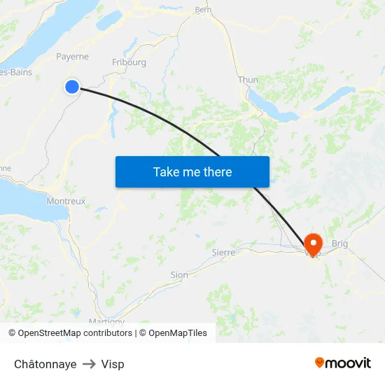 Châtonnaye to Visp map