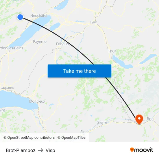 Brot-Plamboz to Visp map