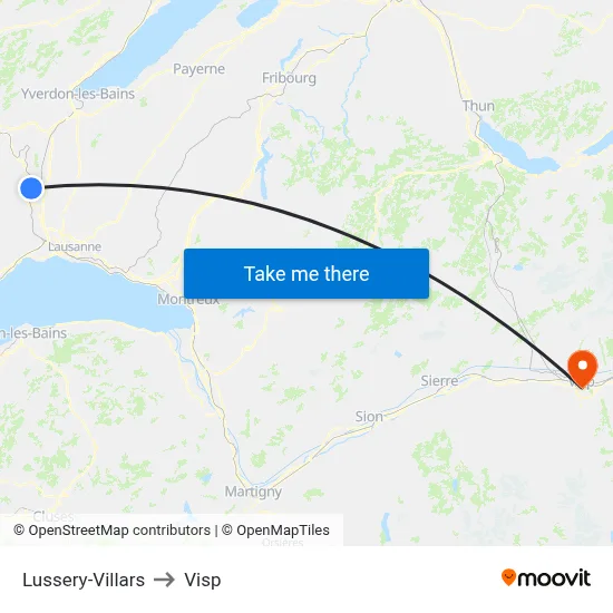 Lussery-Villars to Visp map