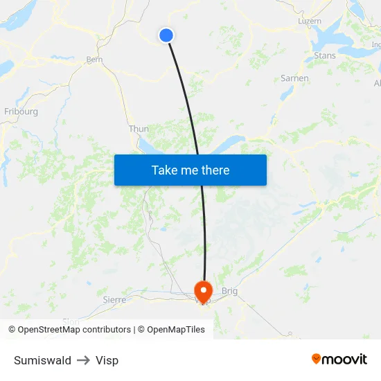 Sumiswald to Visp map