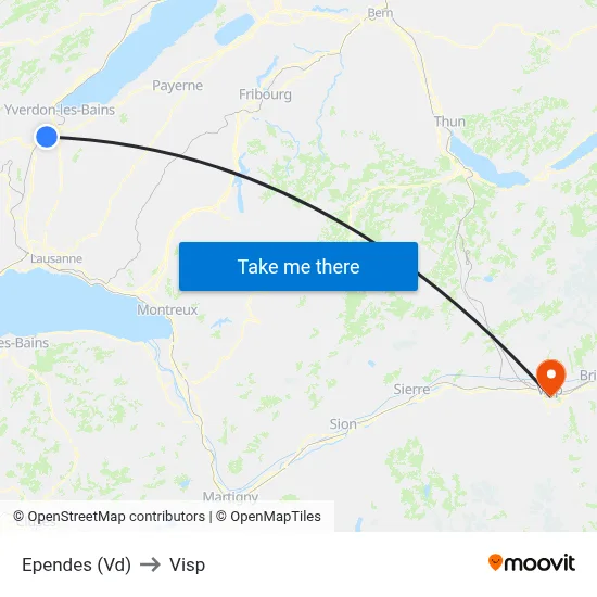 Ependes (Vd) to Visp map