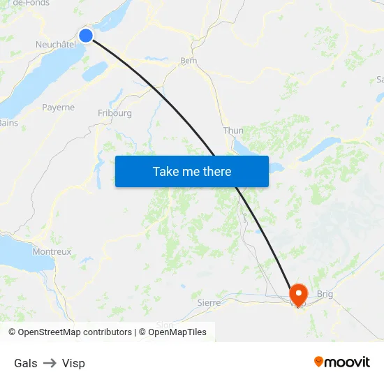 Gals to Visp map