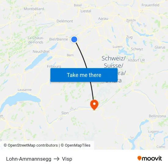 Lohn-Ammannsegg to Visp map