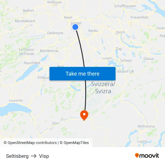 Seltisberg to Visp map