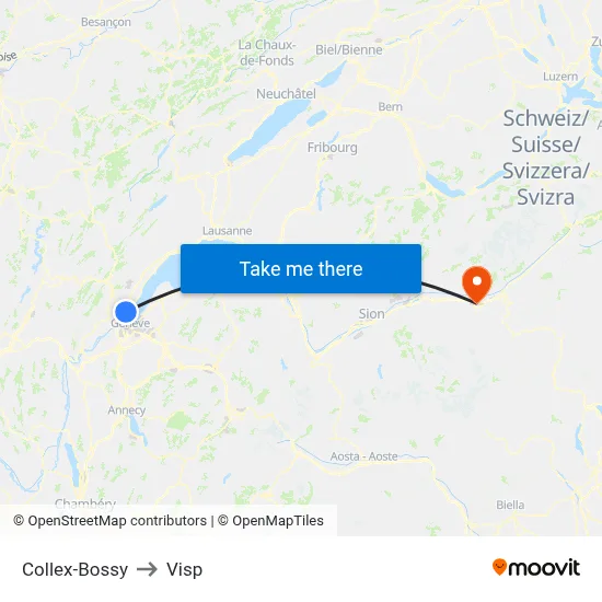 Collex-Bossy to Visp map