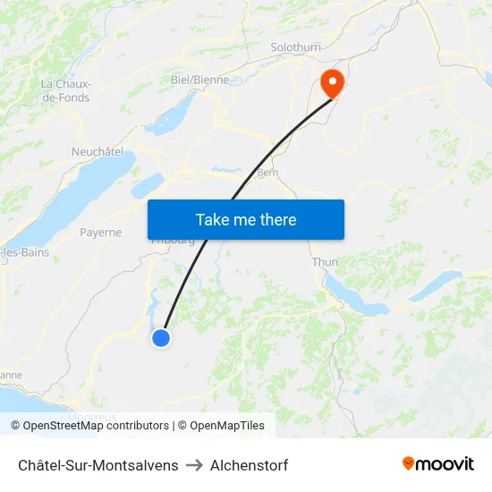 Châtel-Sur-Montsalvens to Alchenstorf map