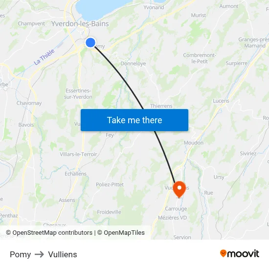 Pomy to Vulliens map