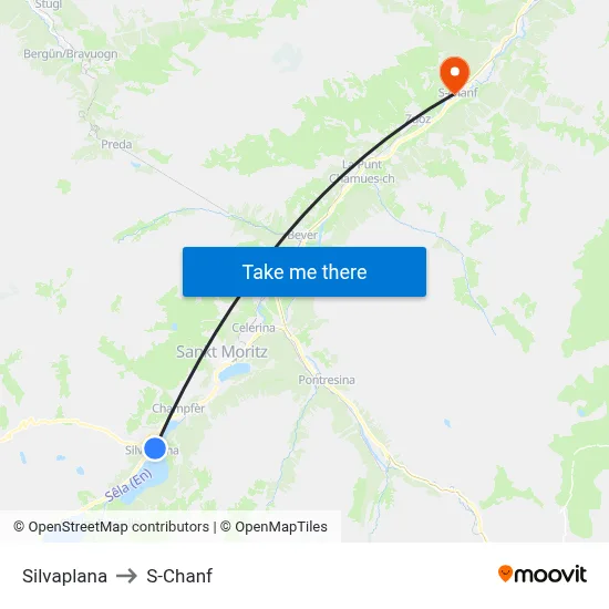 Silvaplana to S-Chanf map