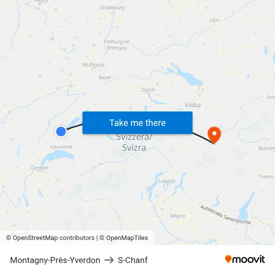Montagny-Près-Yverdon to S-Chanf map