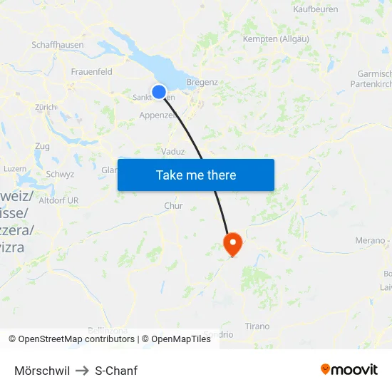Mörschwil to S-Chanf map