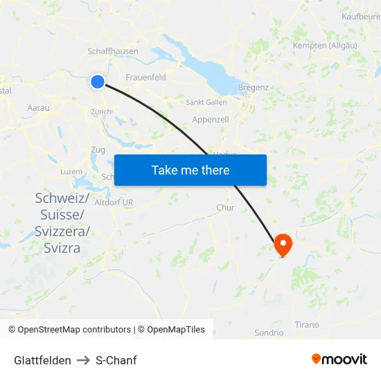 Glattfelden to S-Chanf map