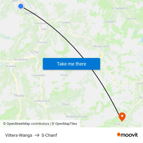 Vilters-Wangs to S-Chanf map