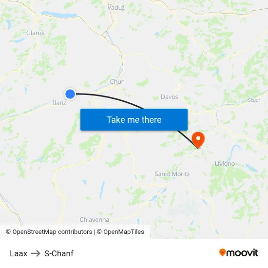Laax to S-Chanf map
