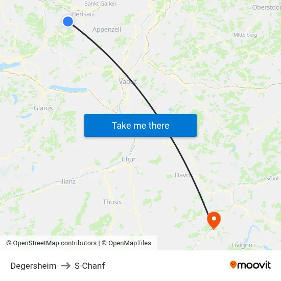 Degersheim to S-Chanf map