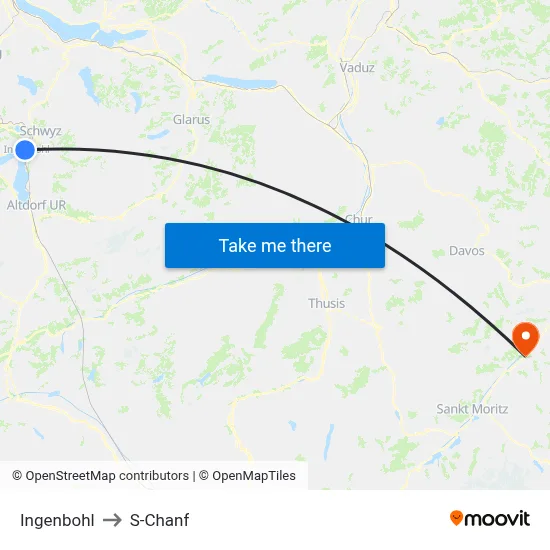 Ingenbohl to S-Chanf map