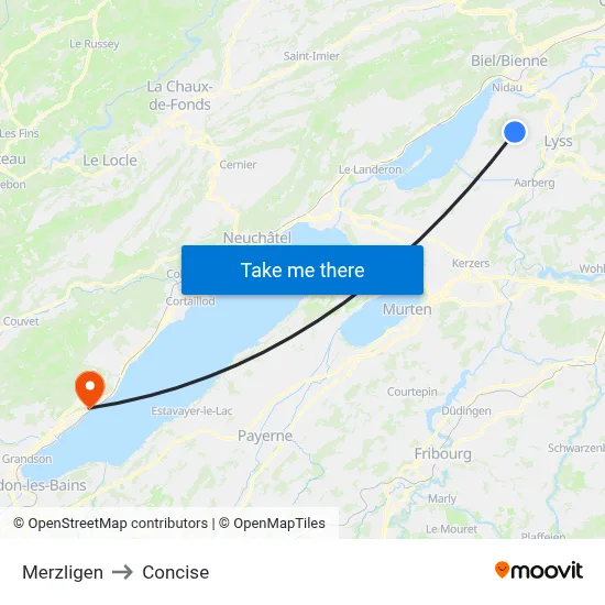Merzligen to Concise map