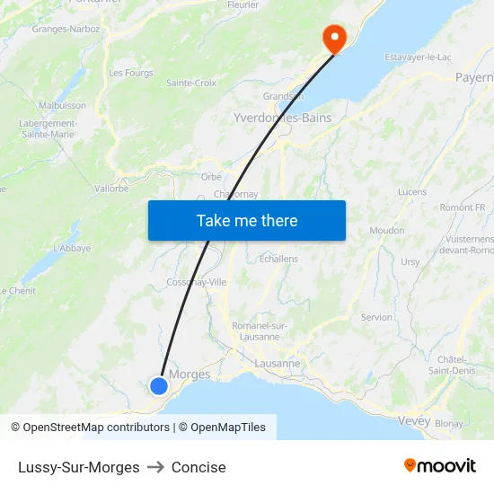 Lussy-Sur-Morges to Concise map