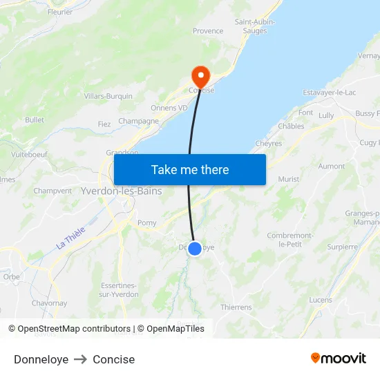 Donneloye to Concise map