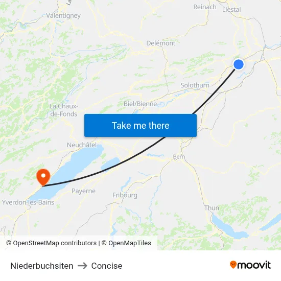 Niederbuchsiten to Concise map
