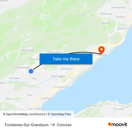 Fontaines-Sur-Grandson to Concise map
