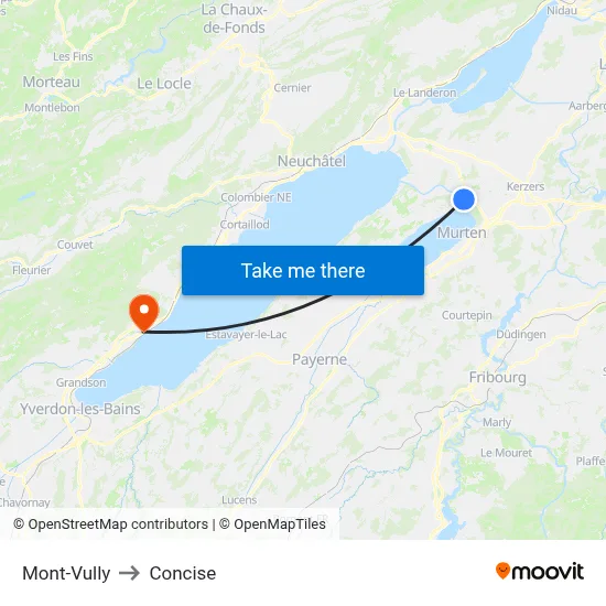 Mont-Vully to Concise map
