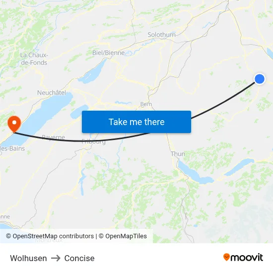 Wolhusen to Concise map