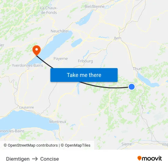 Diemtigen to Concise map