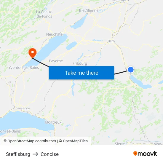 Steffisburg to Concise map