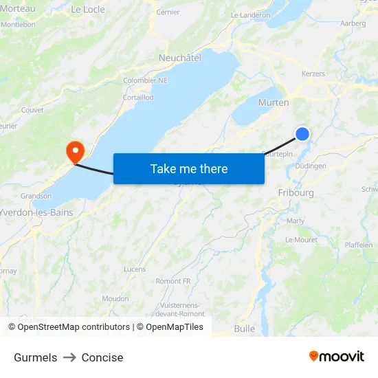 Gurmels to Concise map