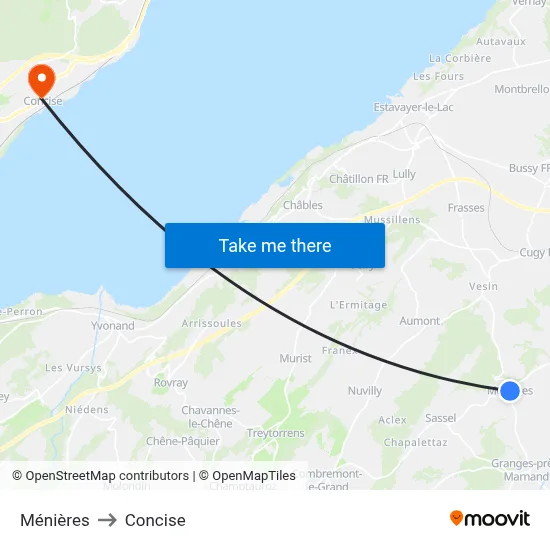 Ménières to Concise map
