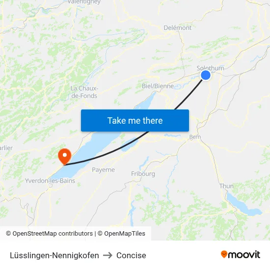 Lüsslingen-Nennigkofen to Concise map