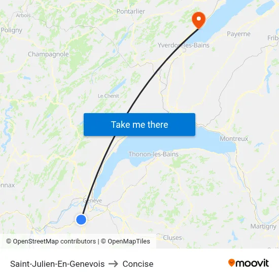 Saint-Julien-En-Genevois to Concise map